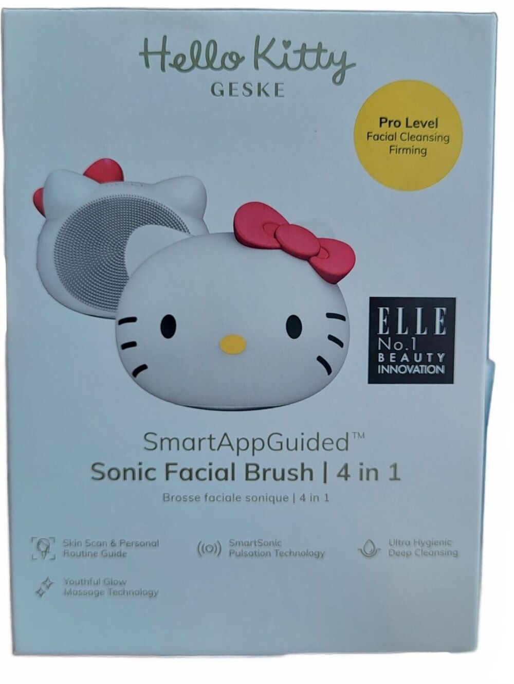 Hello Kitty GESKE SmartAppGuided Sonic Facial Brush 4 in 1 - Pro Level Cleansing